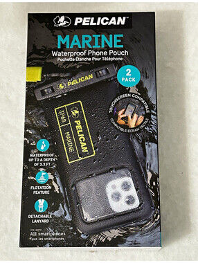 Pelican IP68 Waterproof Floating Phone Pouch 2 Pack Touchscreen w/ Lanyard